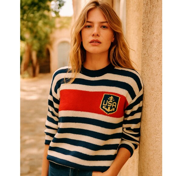 Vintage Indian Harbour “USA Americana” Striped Sweater Women’s Size S - Picture 1 of 5